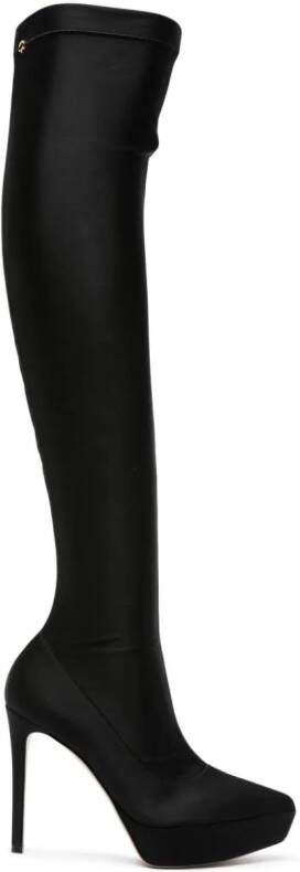 Gianvito Rossi 120mm platform over-the-knee boots Black