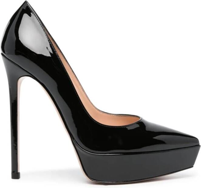 Gianvito Rossi 135mm patent leather pumps Black