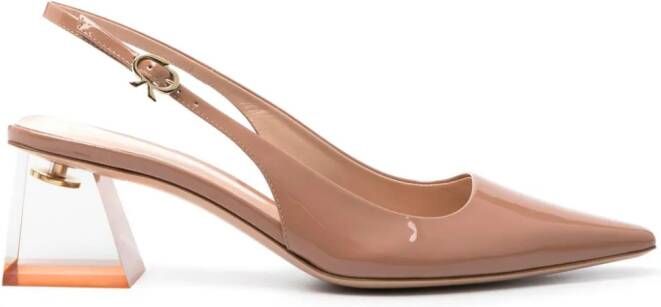 Gianvito Rossi 50mm slingback pumps Brown