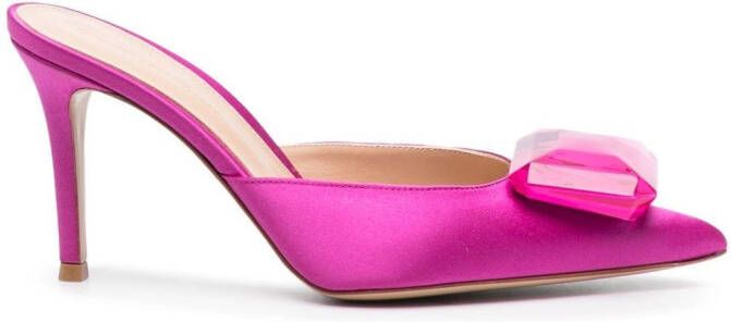 Gianvito Rossi Jaipur 85mm satin mules Pink