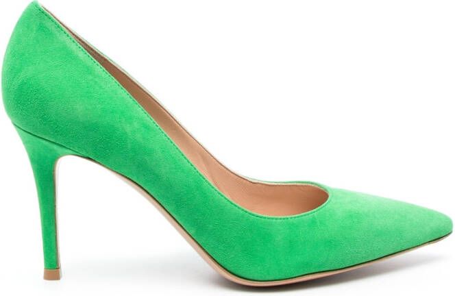 Gianvito Rossi 95mm suede stiletto pumps Green