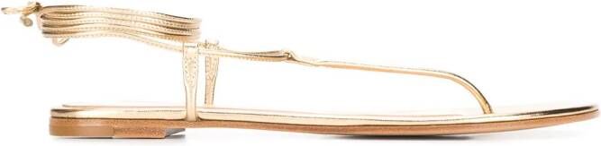 Gianvito Rossi ankle strap flat sandals Gold