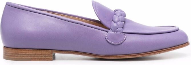 Gianvito Rossi Belem braided loafers Purple