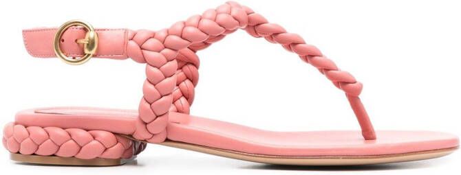 Gianvito Rossi Ravello leather flat sandals Pink