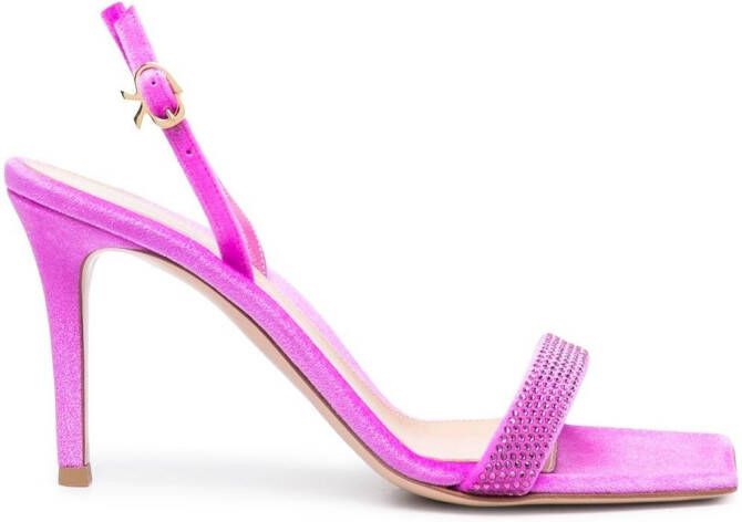 Gianvito Rossi Britney 95mm rhinestone-embellished sandals Pink