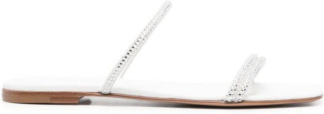 Gianvito Rossi Cannes leather slip-on sandals White