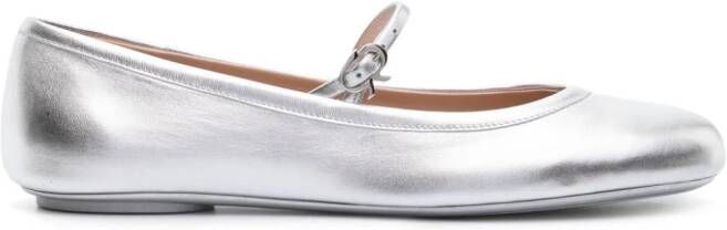 Gianvito Rossi Carla leather ballerina flats Silver