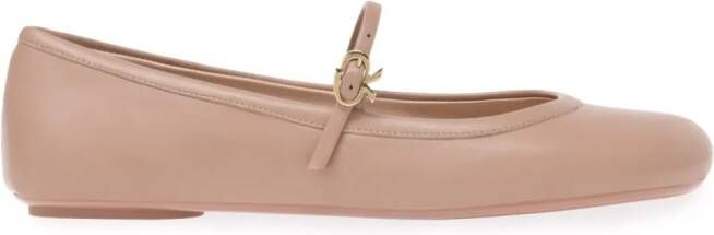 Gianvito Rossi Carla leather ballerina shoes Neutrals