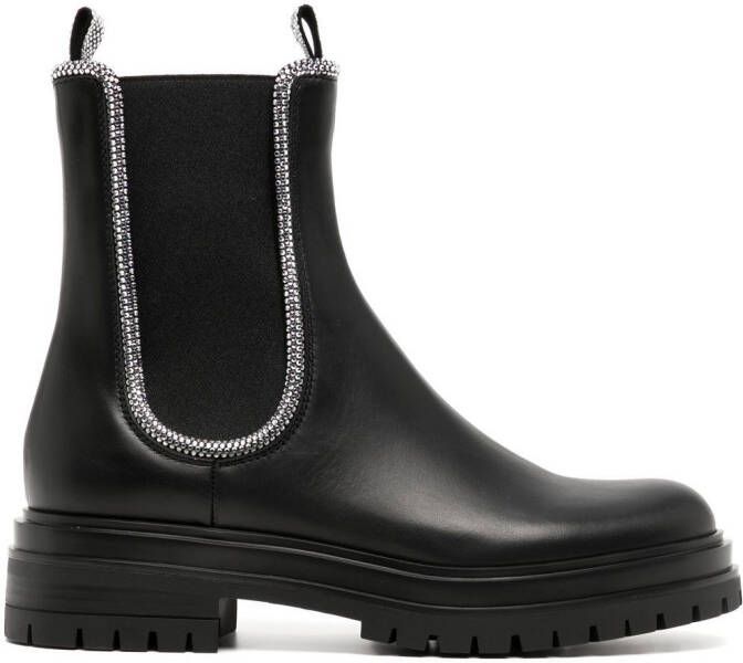 Gianvito Rossi Crystal Chester ankle boots Black