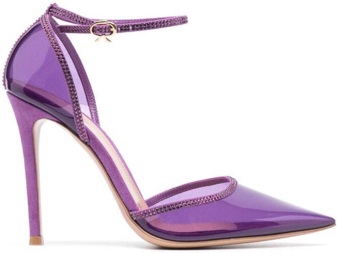 Gianvito Rossi Crystal Sabin 110mm pumps Purple
