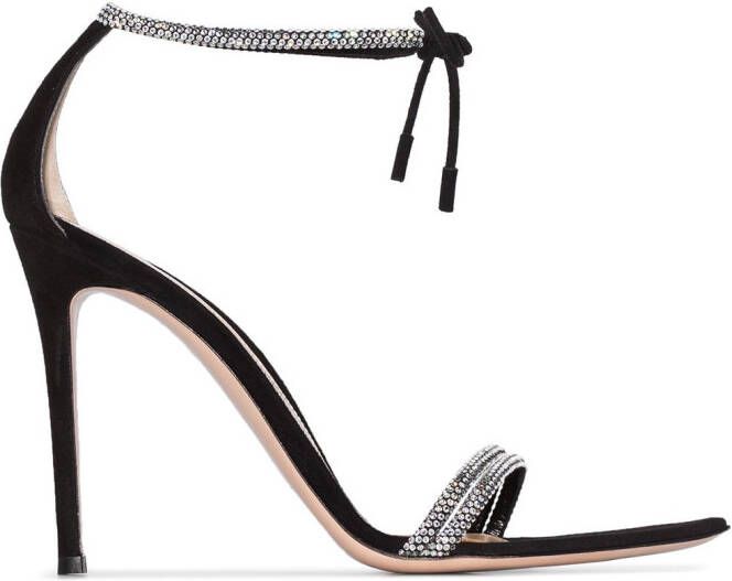 Gianvito Rossi crystal strap 115mm sandals Black