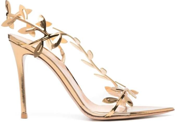 Gianvito Rossi Flavia 105mm leather sandals Gold