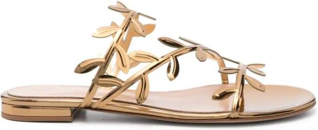 Gianvito Rossi Flavia leather flat sandals Gold