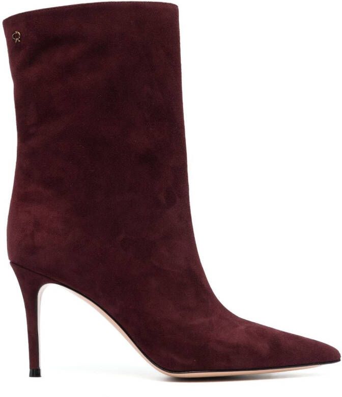 Gianvito Rossi Riccas 90mm leather boots Red