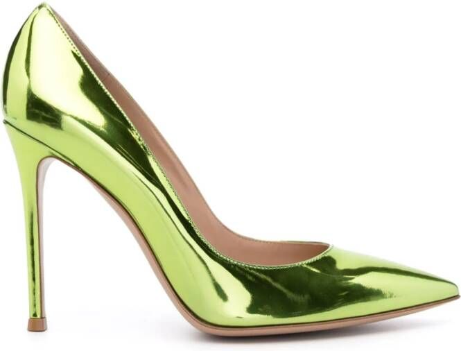 Gianvito Rossi Gianvito 105mm metallic-effect pumps Green