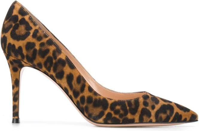 Gianvito Rossi Gianvito 85mm leopard-print pumps Brown