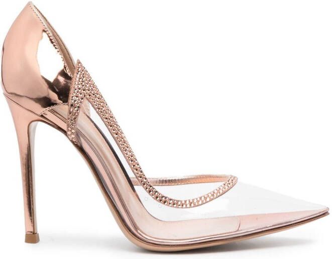 Gianvito Rossi Leif 105mm metallic-effect pumps Pink
