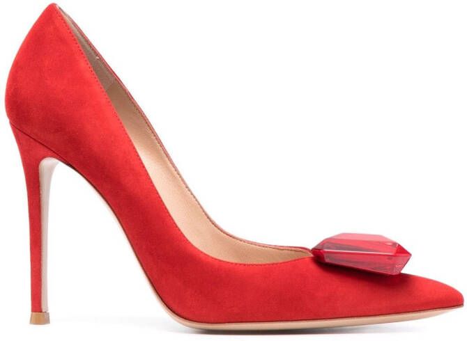 Gianvito Rossi Jaipur 105mm gemstone pumps Red