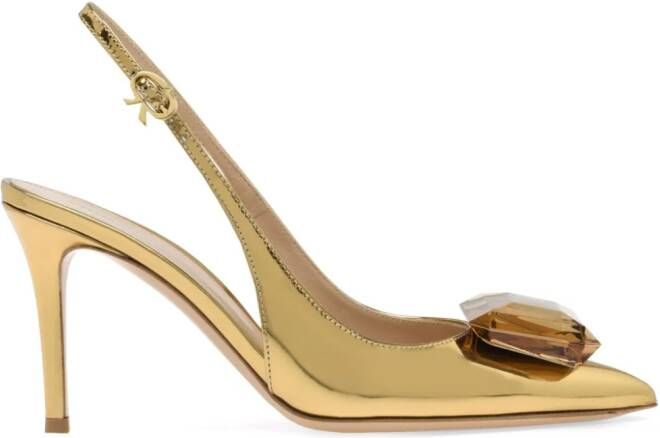 Gianvito Rossi Jaipur 90mm slingback pumps Gold