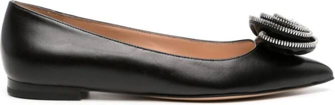 Gianvito Rossi Karina 05 leather ballerina shoes Black