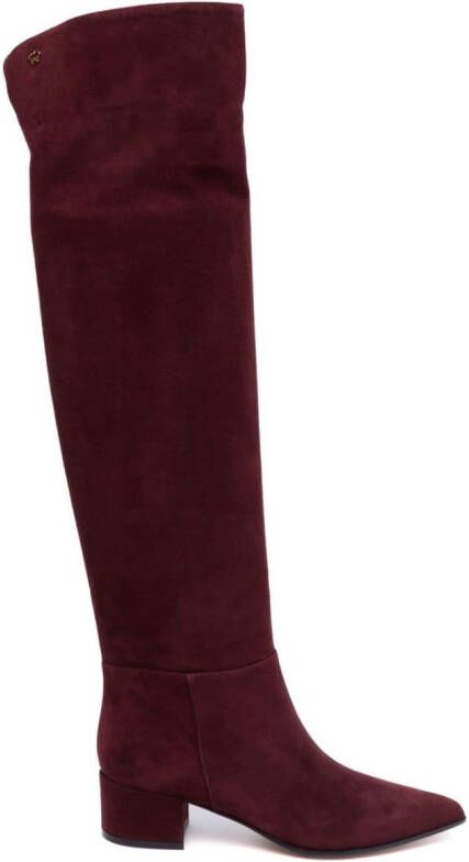 Gianvito Rossi knee-high suede boots Red