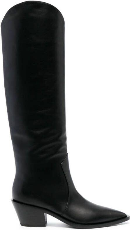 Gianvito Rossi Denver 70mm leather knee boots Black