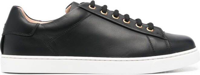 Gianvito Rossi leather lace-up sneakers Black