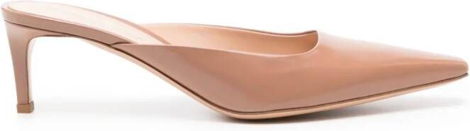 Gianvito Rossi Lindsay 65mm leather mules Brown