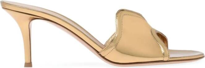 Gianvito Rossi 70mm Lucrezia metallic-effect sandals Gold