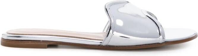 Gianvito Rossi Lucrezia patent-leather sandals Silver