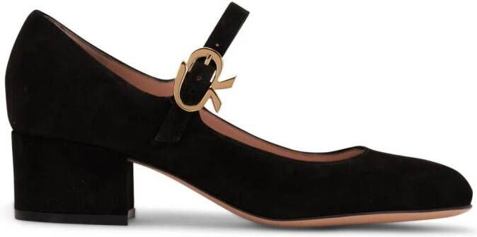 Gianvito Rossi 45mm Mary Ribbon suede pumps Black