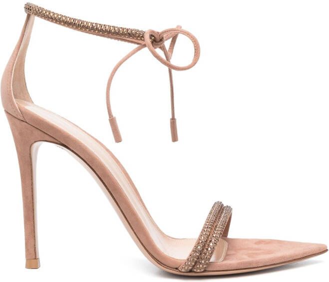 Gianvito Rossi Montecarlo 105mm suede sandals Neutrals