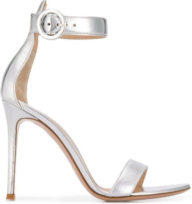 Gianvito Rossi Portofino 105mm leather sandals Silver