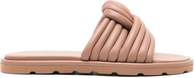 Gianvito Rossi Ottavia leather slides Neutrals