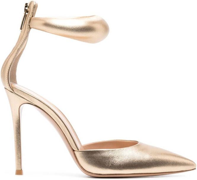 Gianvito Rossi Bijoux 105mm padded-strap pumps Neutrals