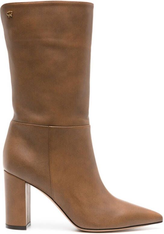 Gianvito Rossi Piper 85mm leather boots Brown