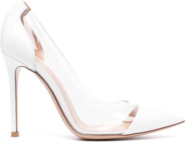 Gianvito Rossi Plexi 105mm patent leather pumps White