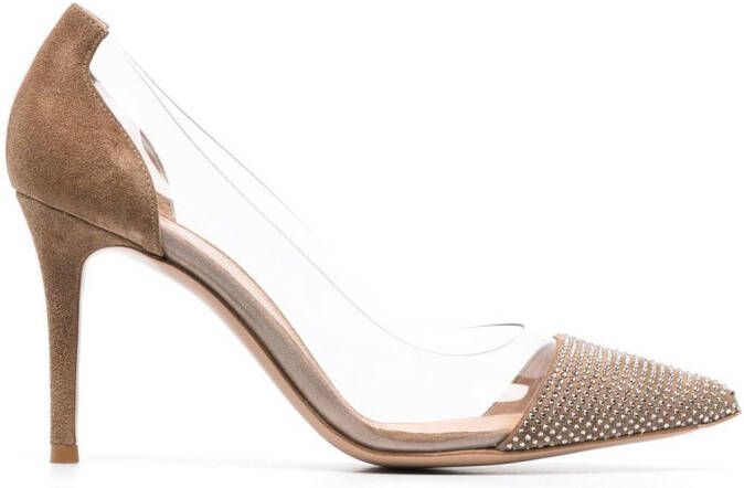 Gianvito Rossi Plexi Glitz 85mm pumps Neutrals