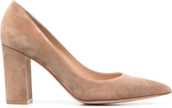 Gianvito Rossi Piper 85mm suede pumps Brown