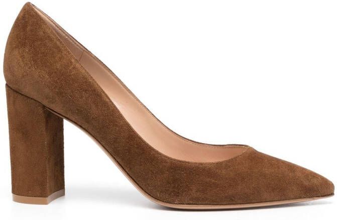 Gianvito Rossi Piper 85mm suede pumps Brown