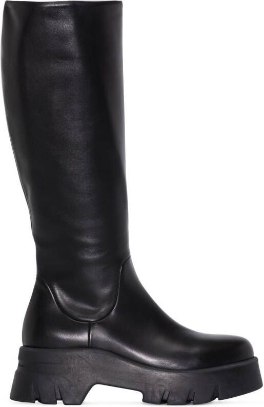Gianvito Rossi polished-finish ridged-sole boots Black