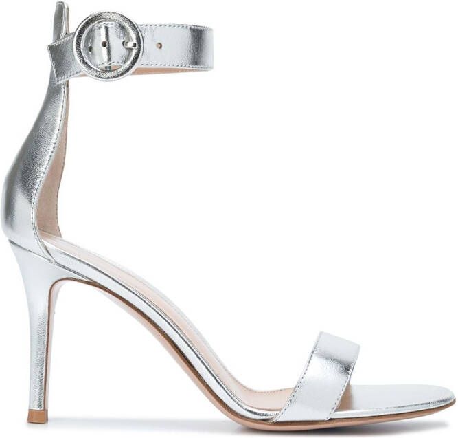 Gianvito Rossi Portofino 85mm leather sandals Silver