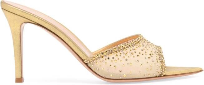 Gianvito Rossi Rania 85mm crystal-embellished mules Neutrals