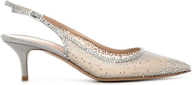 Gianvito Rossi Regina 55mm slingback pumps Silver