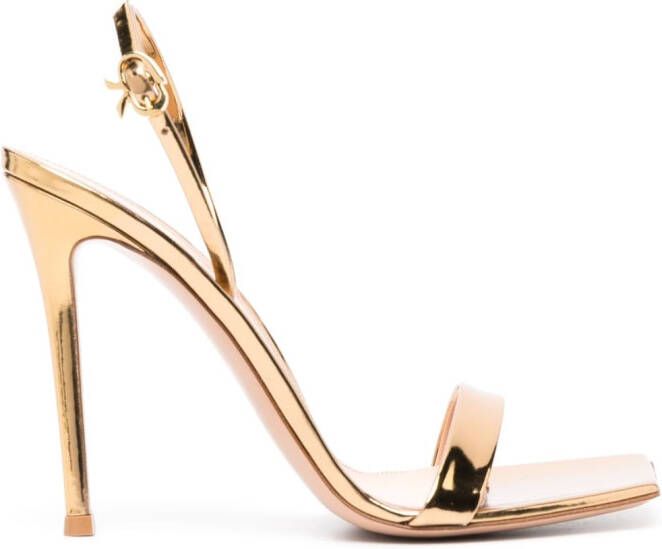Gianvito Rossi Ribbon 105mm stiletto sandals Gold