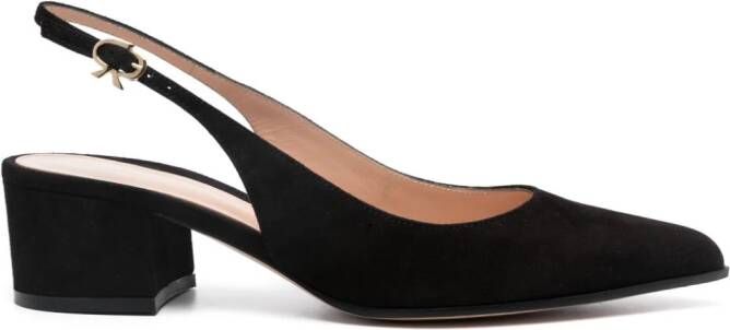 Gianvito Rossi Ribbon 50mm suede slingback pumps Black