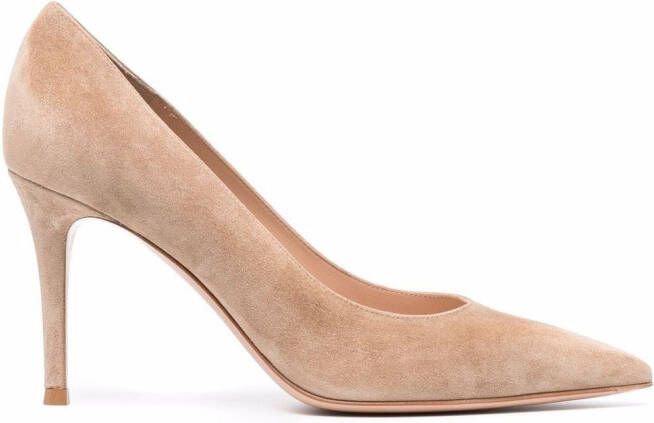 Gianvito Rossi Ricca 100mm suede pumps Neutrals