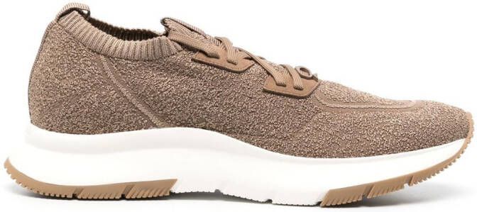 Gianvito Rossi round-toe lace-up sneakers Brown