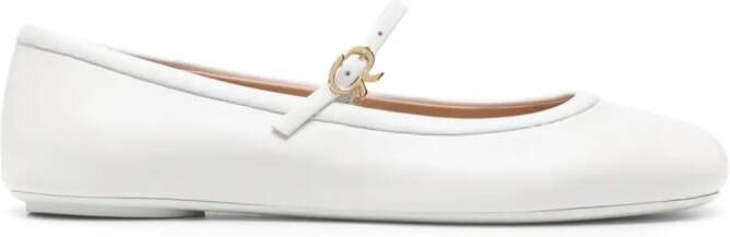 Gianvito Rossi round-toe leather ballerina shoes White