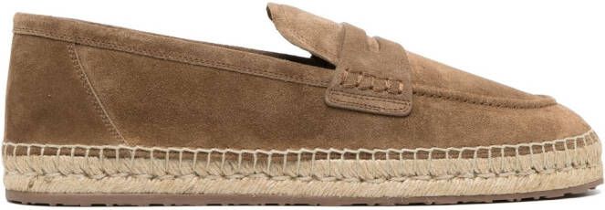 Gianvito Rossi round-toe suede espadrilles Brown